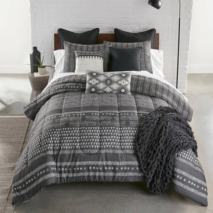 Donna Sharp Nomad Charcoal Gray 3-Piece Comforter Bedding Set