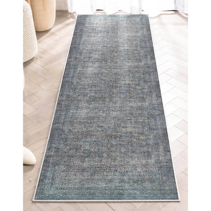Juliette Vintage Persian Oriental Blue Flat-Weave Rug: 6' x 9'