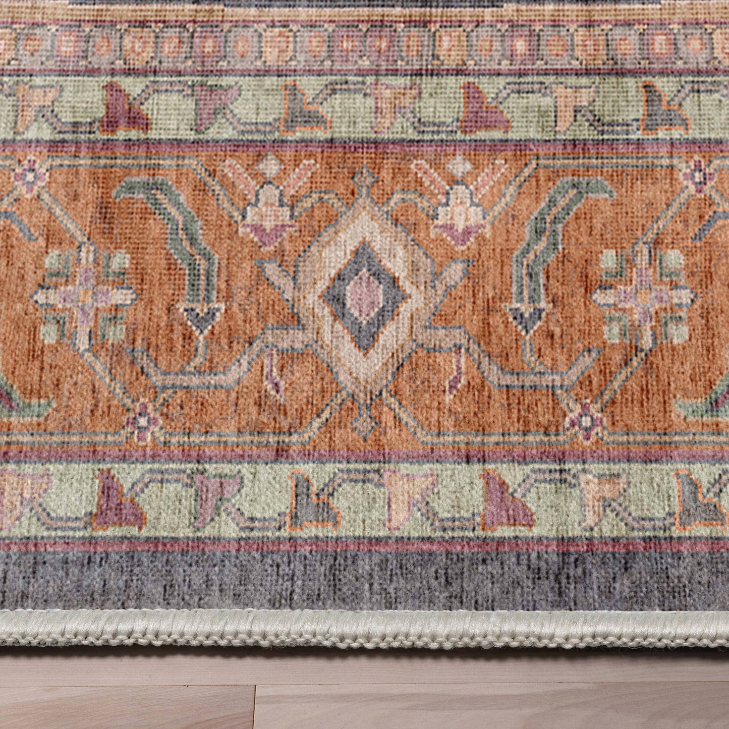 Paris Vintage Oriental Persian Flat-Weave Rug: Multi / Rectangular / 5'3" x 7'3"