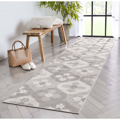 Loewy Modern Geometric Indoor/Outdoor Grey High-Low Rug: 5'3" x 7'3"