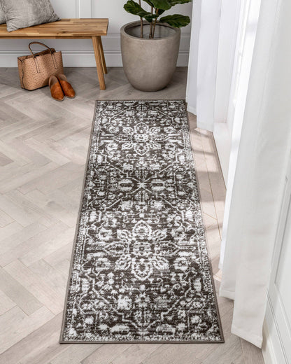 Disa Vintage Medallion Grey Soft Rug By Chill Rugs: 5'3" x 7'3"