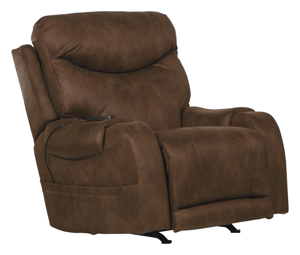 Catnapper Recharger Power Massage Rocking Recliner with Heat in Brown