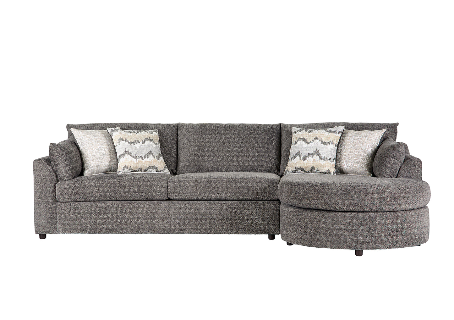 Shadow Gray Rounded Chaise Sectional