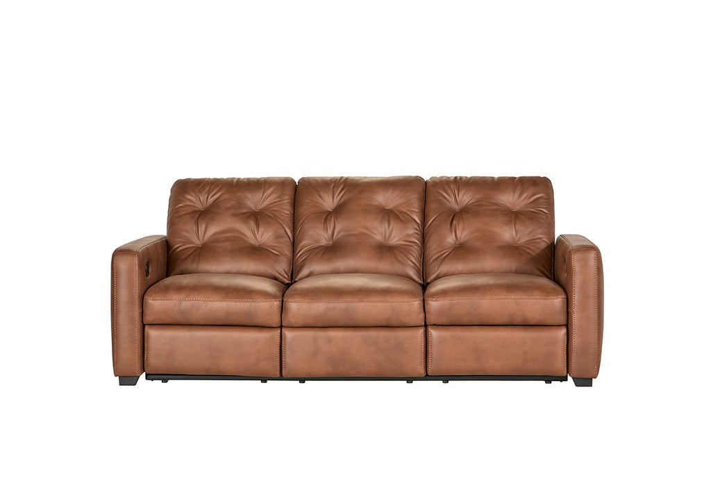 Sheath Caramel Reclining Sofa and Reclining Loveseat