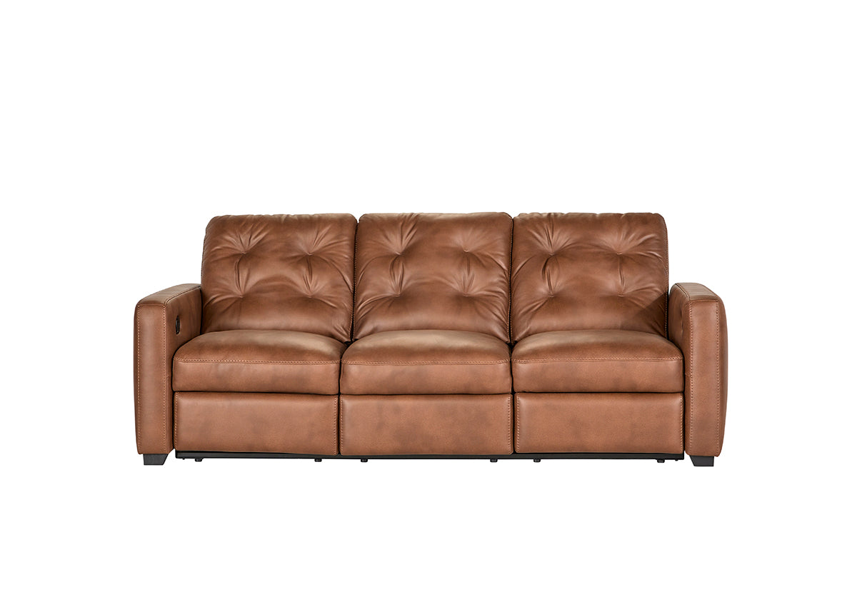 Sheath Caramel Reclining Sofa and Reclining Loveseat
