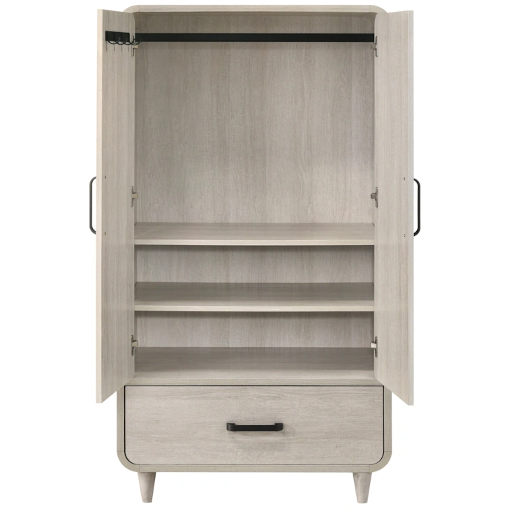 Nyomi Driftwood Whitewash Standing Clothes Armoire