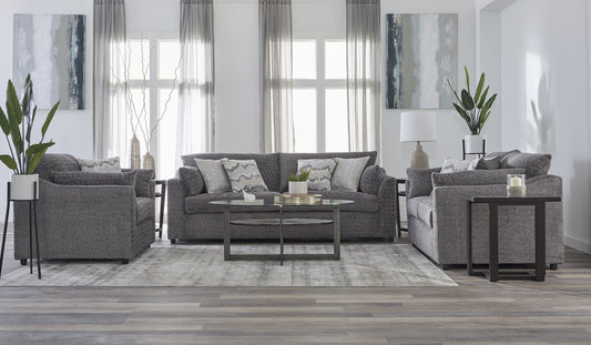 Super Soft Shadow Gray Cuddler Sofa and Loveseat