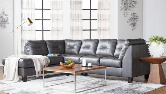 San Marino Cinder Tufted Chaise Sectional