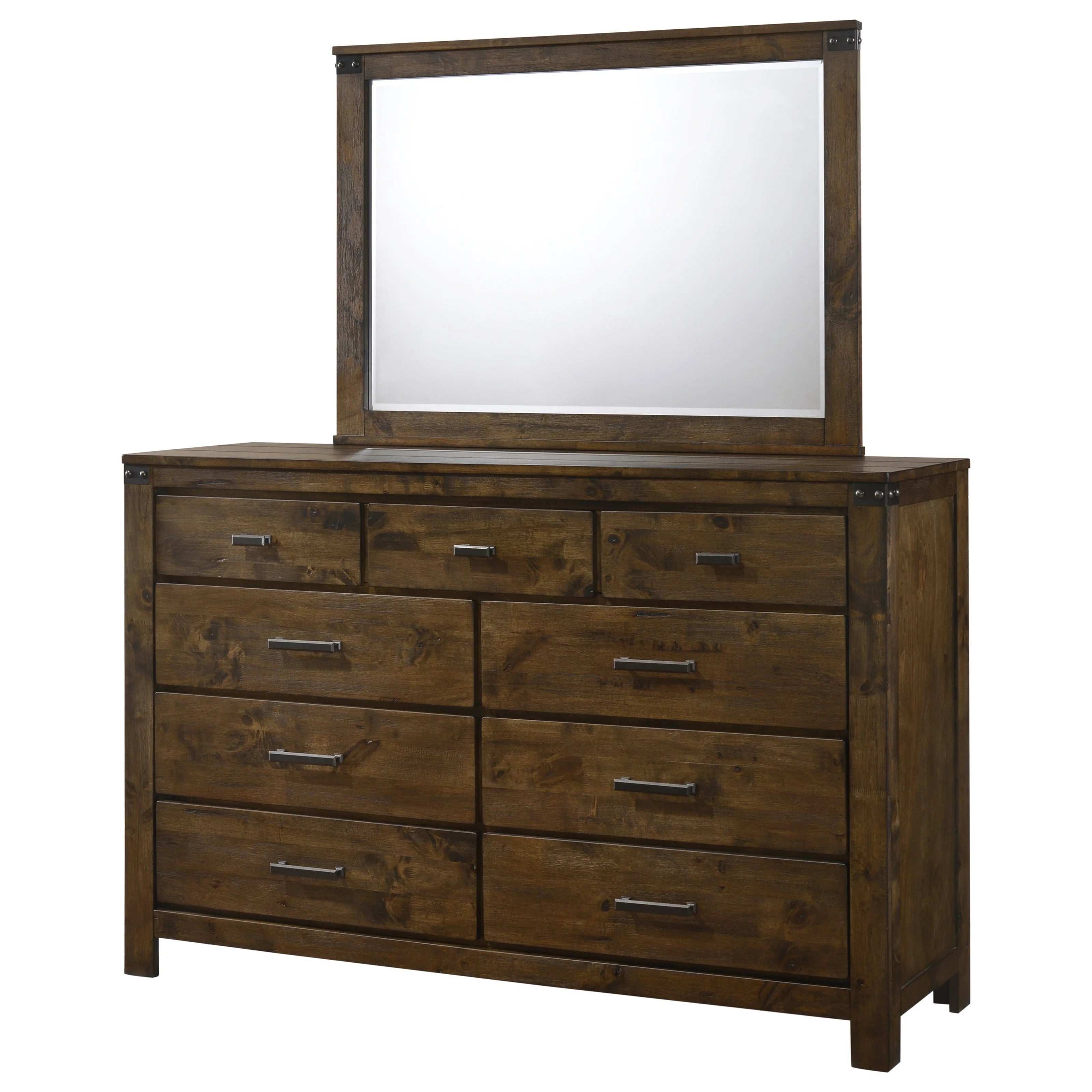 Rustic Dark Oak Bench Queen Bedroom Set
