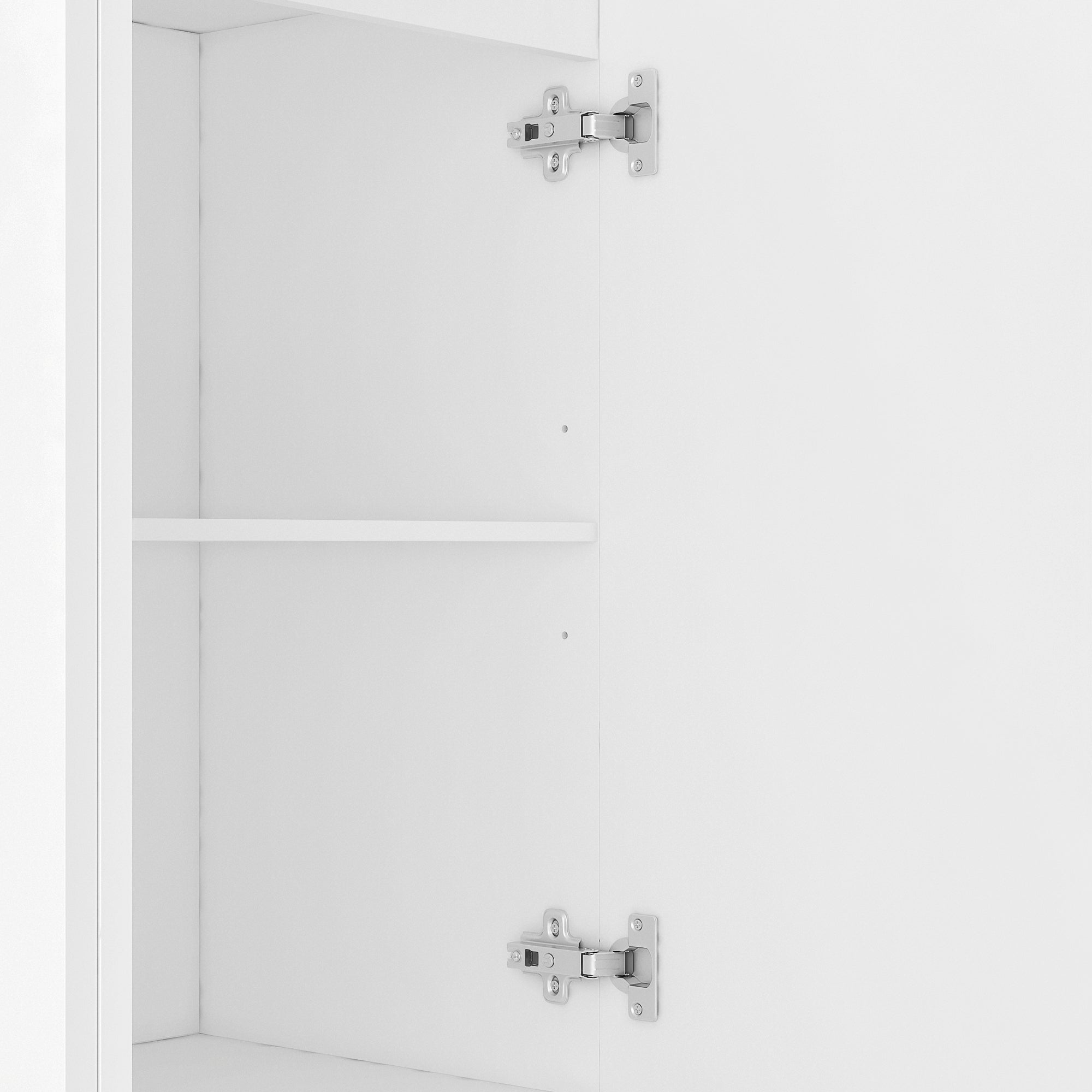 White Modern Buffet Cabinet with Storage, Fluted Sideboard Large Buffet with Adjustable Shelves, Credenza, Accent Cabinet Console Table