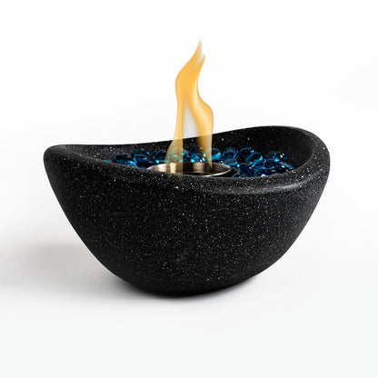 Tabletop Fire Pit Black, Outdoor & Indoor Fire Pit, Portable Concrete Fire Pit, Personal Ethanol Fireplace, Outdoor Table Top Fire Pit, Mini Fire Pit Smokeless Fire Bowl