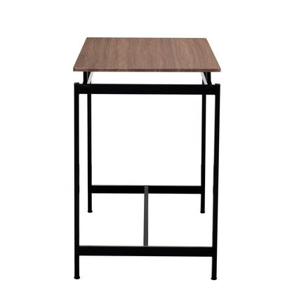 TREXM 5-Piece Compact Bar Table Set with Table and Stools - Modern Industrial Design, Space-Saving Furniture for Dining Room and Breakfast Nook (Dark Brown)