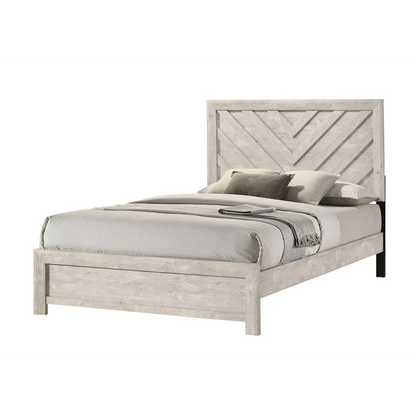 Valor Driftwood White Twin Size Bedroom Set