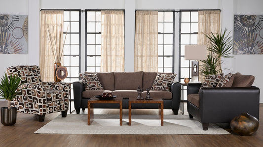 Two Tone Journey Chocolate Sofa and Loveseat