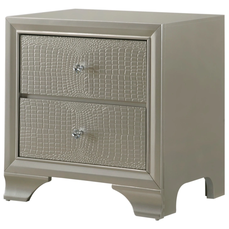 Backlit LED Champagne Queen Size Bedroom Set