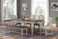 Shiplap Two Tone Storage Dining Set with Metal Back Bench