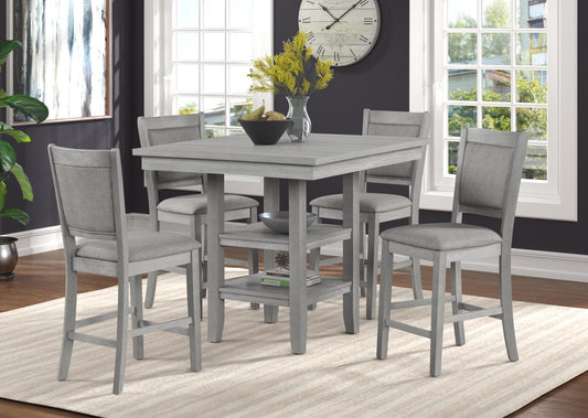 Gray over Gray Counter Dining Set with Shelves