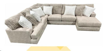 Plush moonstruck Gray and Cream Cuddle Chaise Sectional