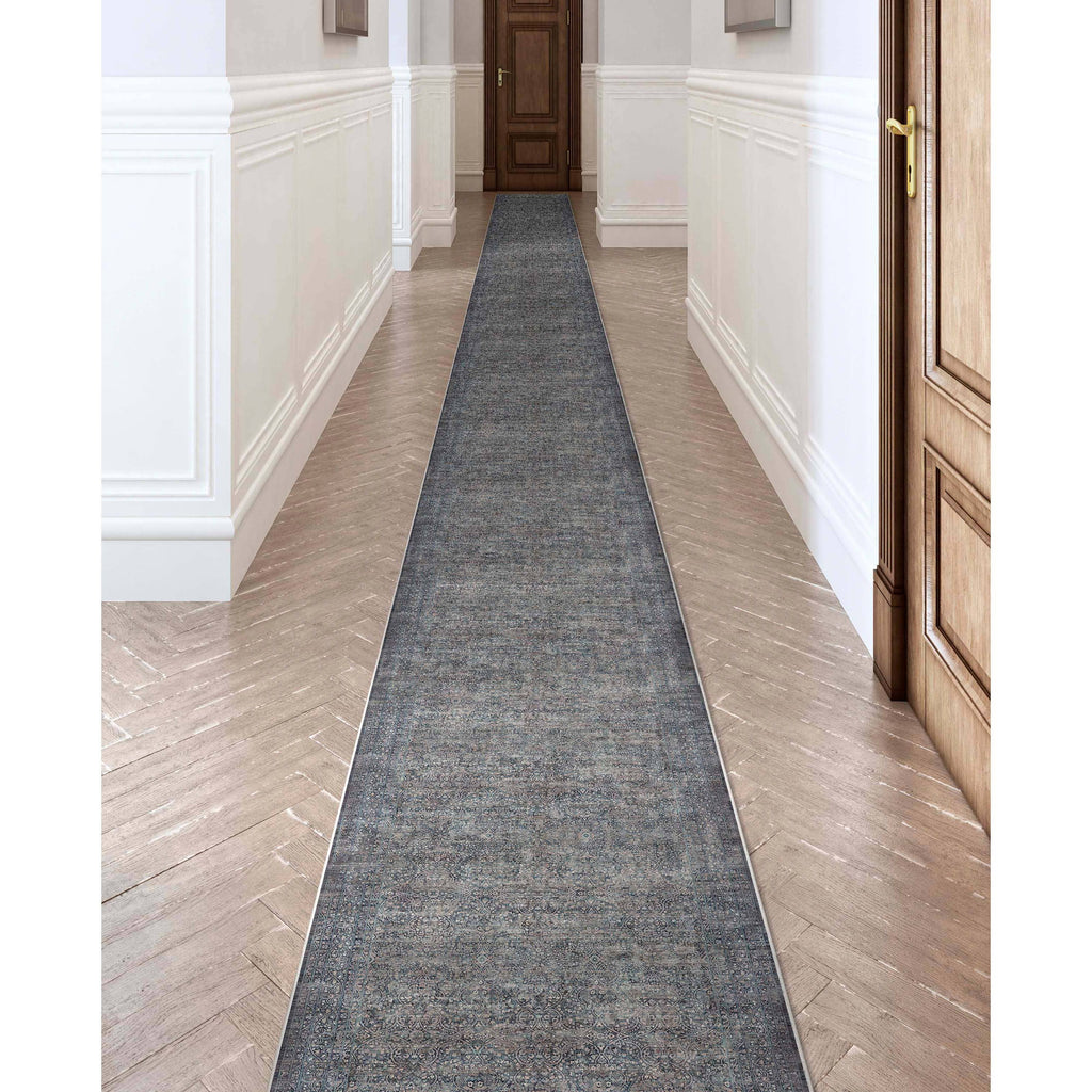 Juliette Vintage Persian Oriental Blue Flat-Weave Rug: 6' x 9'