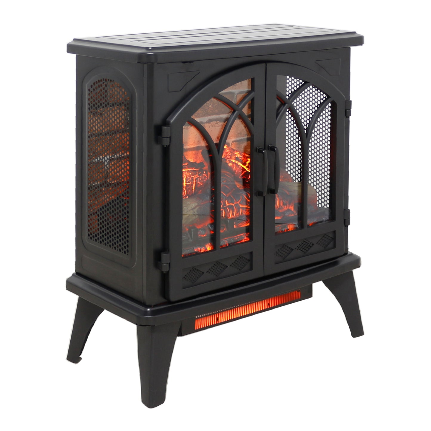 24 inch 3D  Flame Electric Infrared Quartz Fireplace Stove with remote control