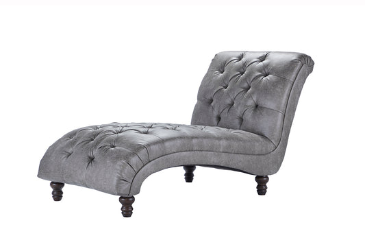 Goliath Mica Gray Tufted Lounging Chaise