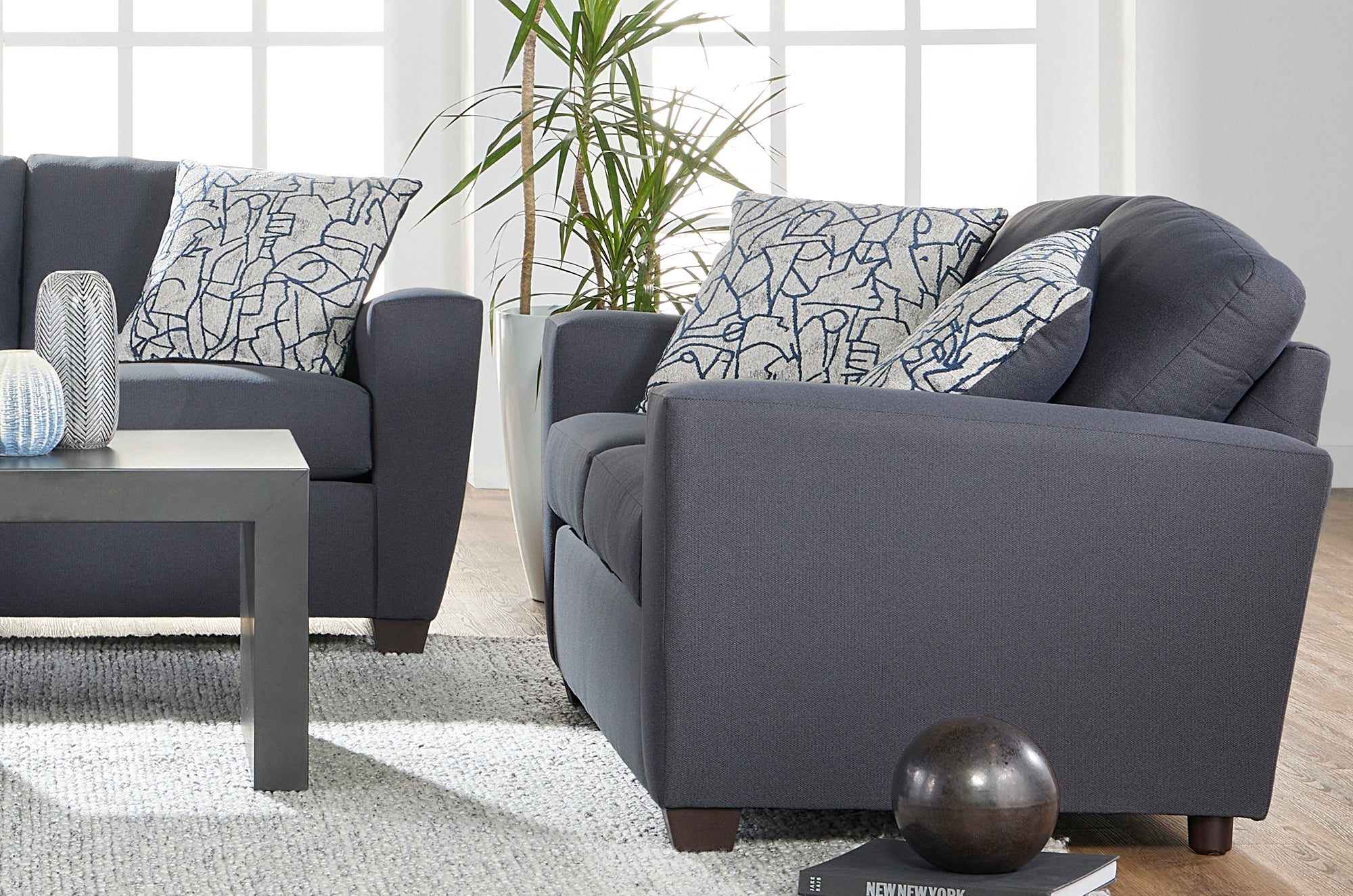 Layla Iron Gray Sofa and Loveseat
