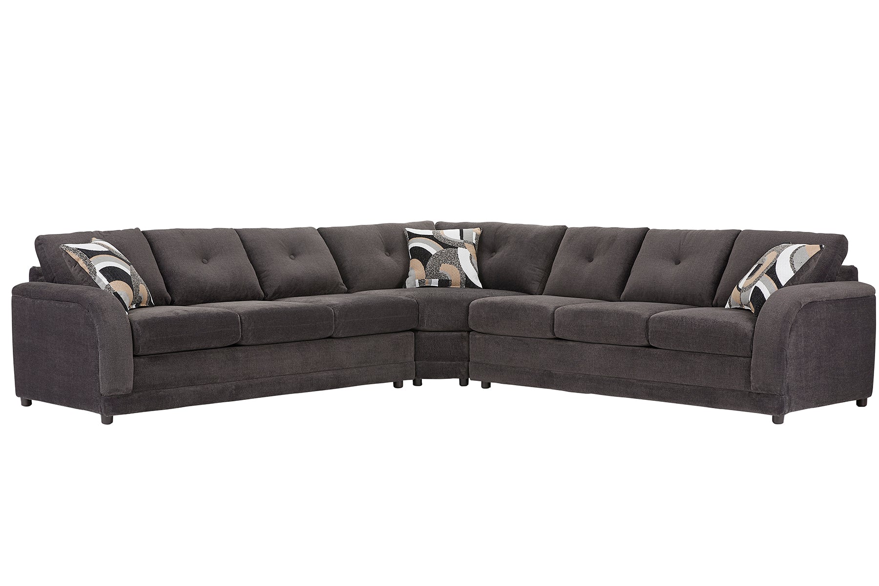 Earth Brown Wedge Sectional with Sleeper Option
