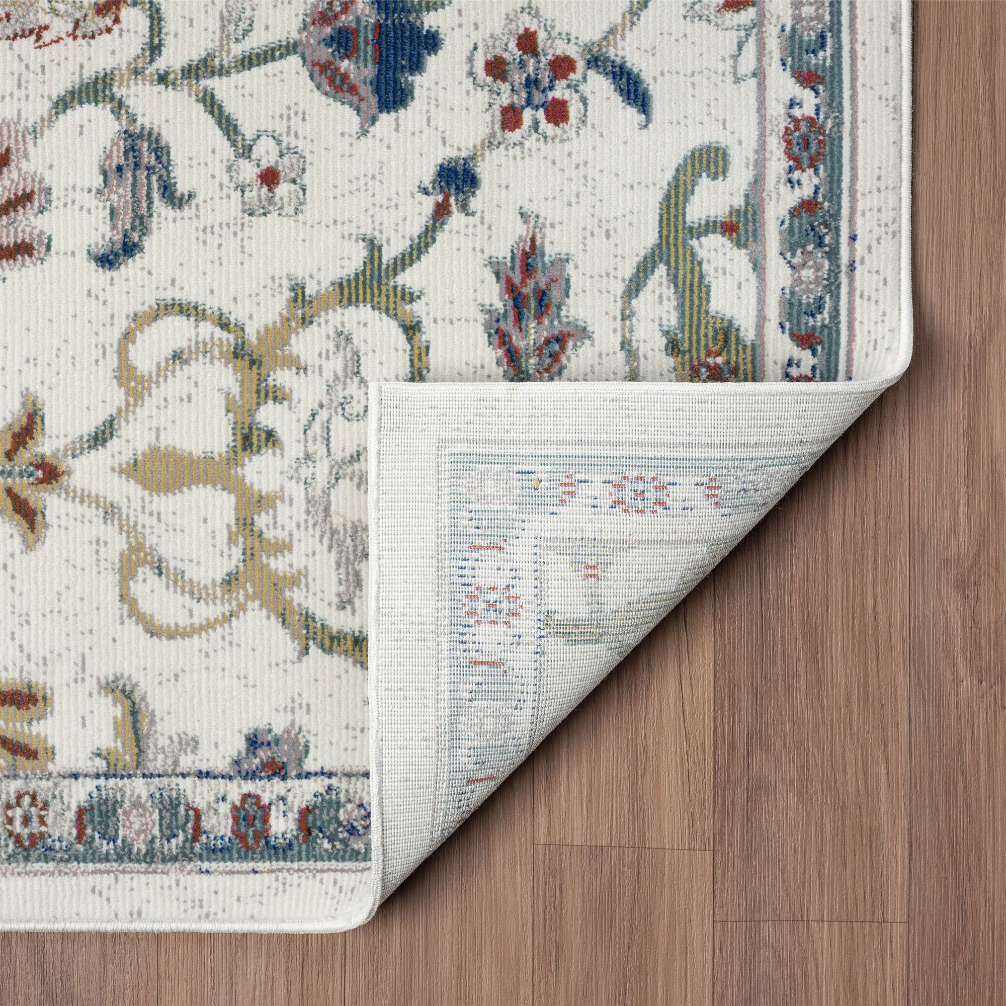 Garden Oriental Stylish Area Rug - Multi: Ivory/Blue / 5' x 8'