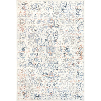 Everlee Faded Persian Machine Washable Area Rug: Beige / Rectangle / 5' 3" x 7' 6"