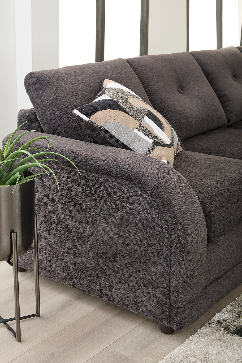 Earth Brown Wedge Sectional with Sleeper Option
