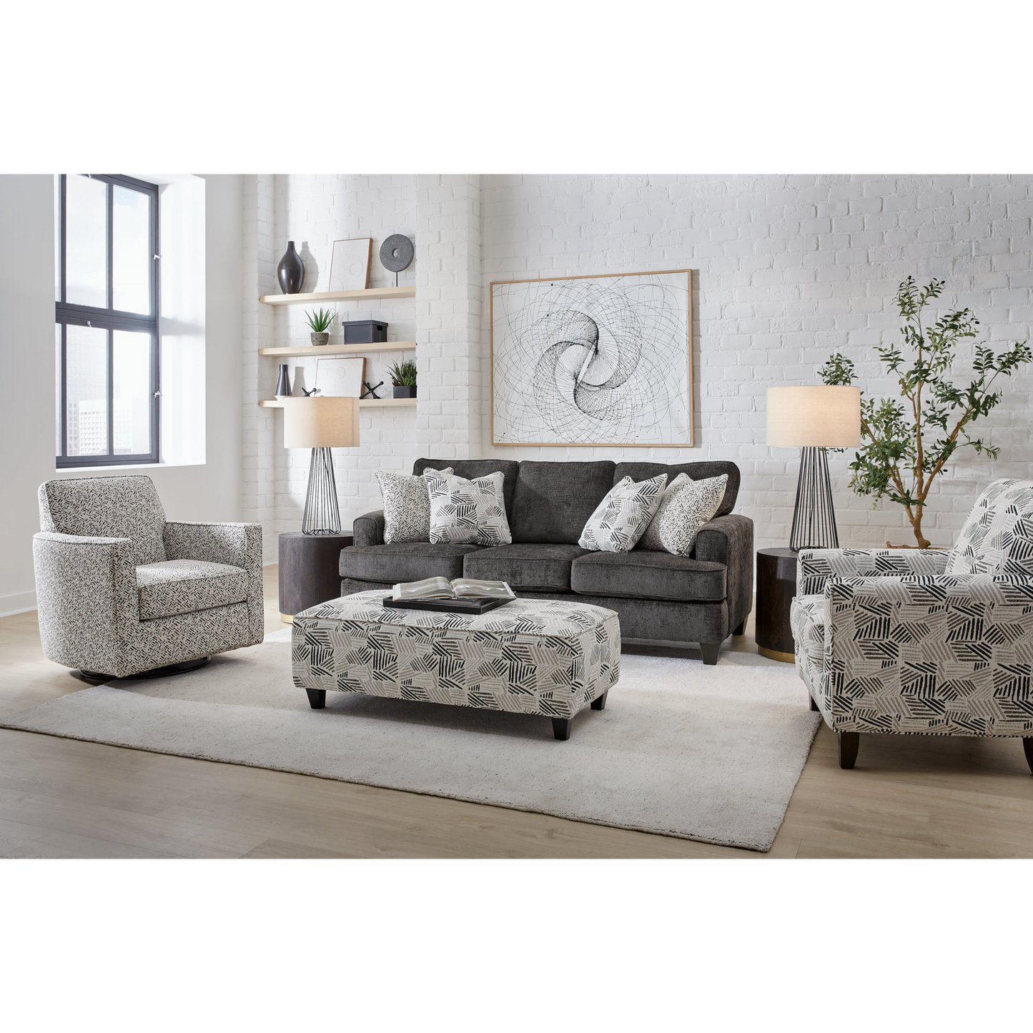 Wowza Dusk Gray Sofa and Loveseat