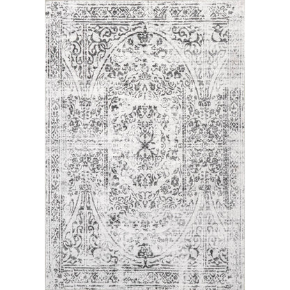 Bess Persian Vintage Machine Washable Area Rug: Ivory / Rectangle / 5' x 8'