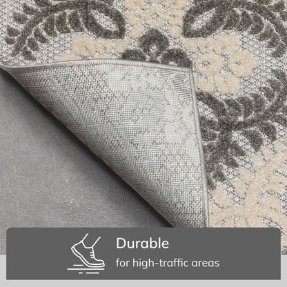 Loewy Modern Geometric Indoor/Outdoor Grey High-Low Rug: 5'3" x 7'3"