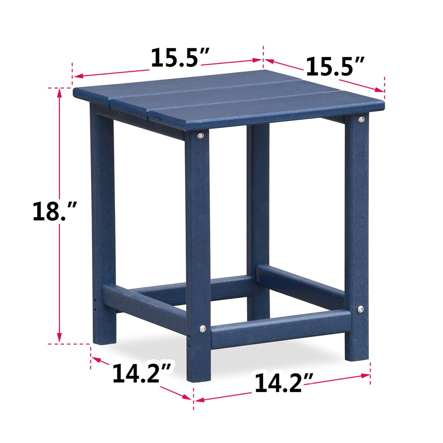 Folding Outdoor Adirondack Chair Set of 2 and Table Set,HDPE All-weather Folding Fire Pit Chair, Ergonomic Design Patio Lawn Chair for Outside Deck Garden Backyardf Balcony, Navy Blue