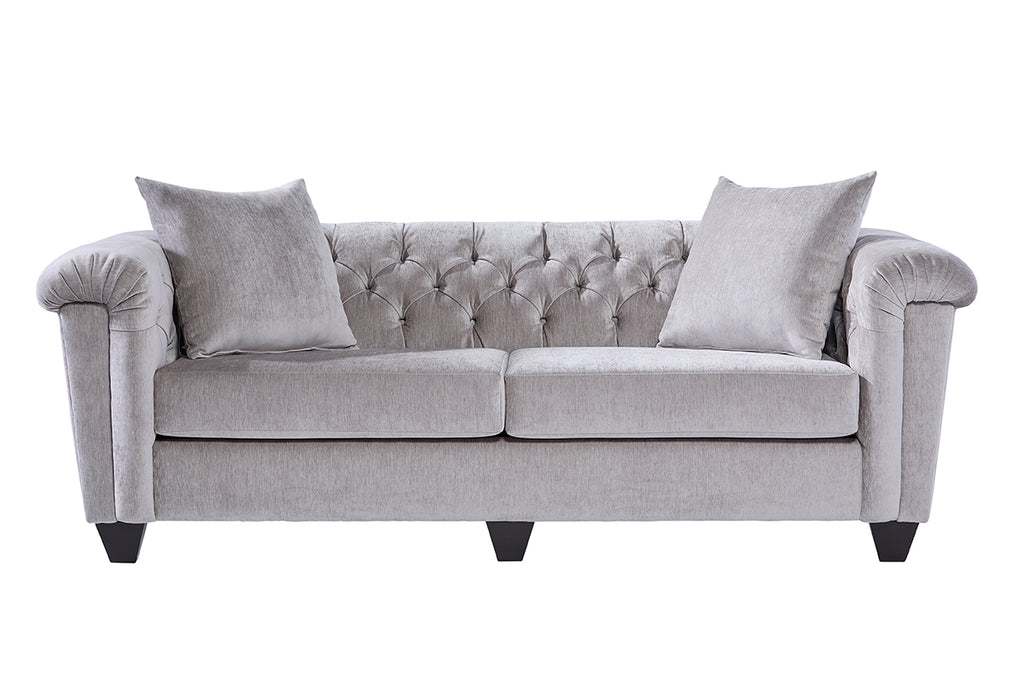 Lush Silver Sofa and Loveseat