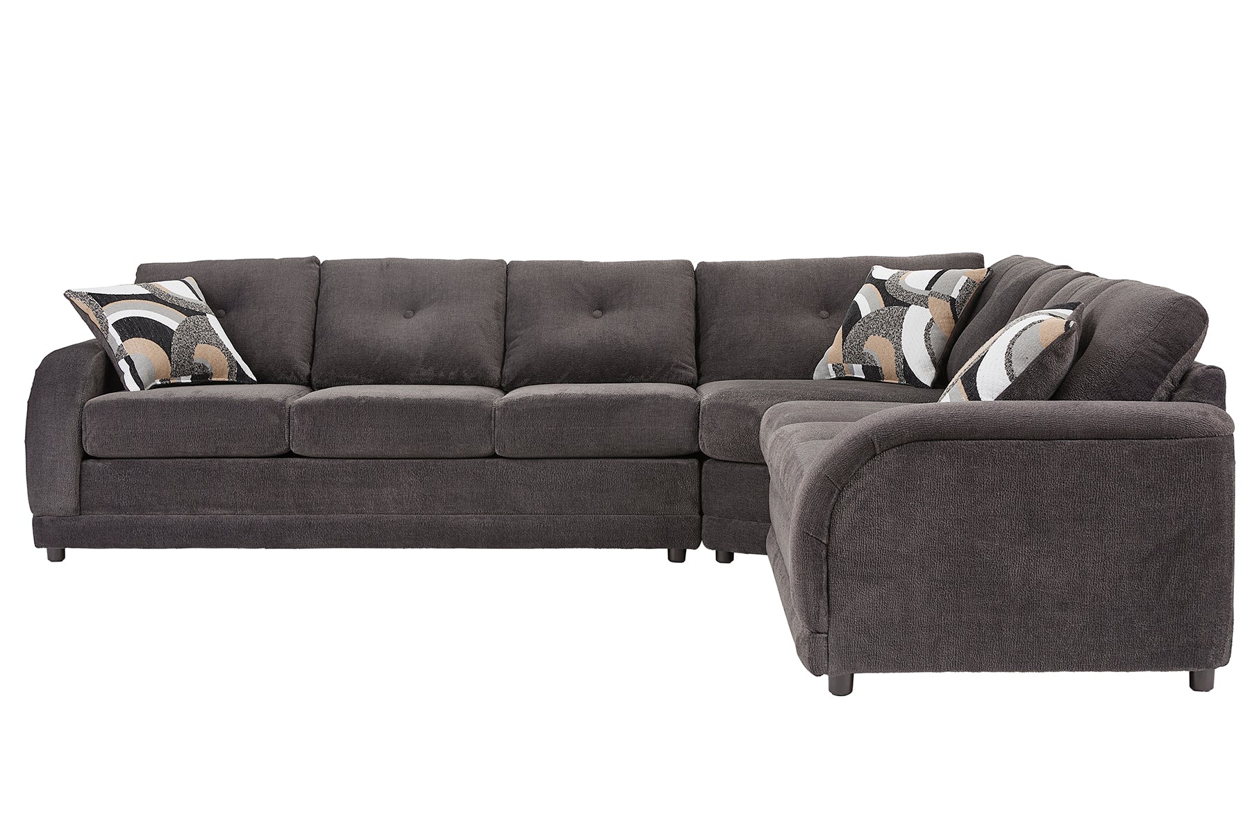 Earth Brown Wedge Sectional with Sleeper Option