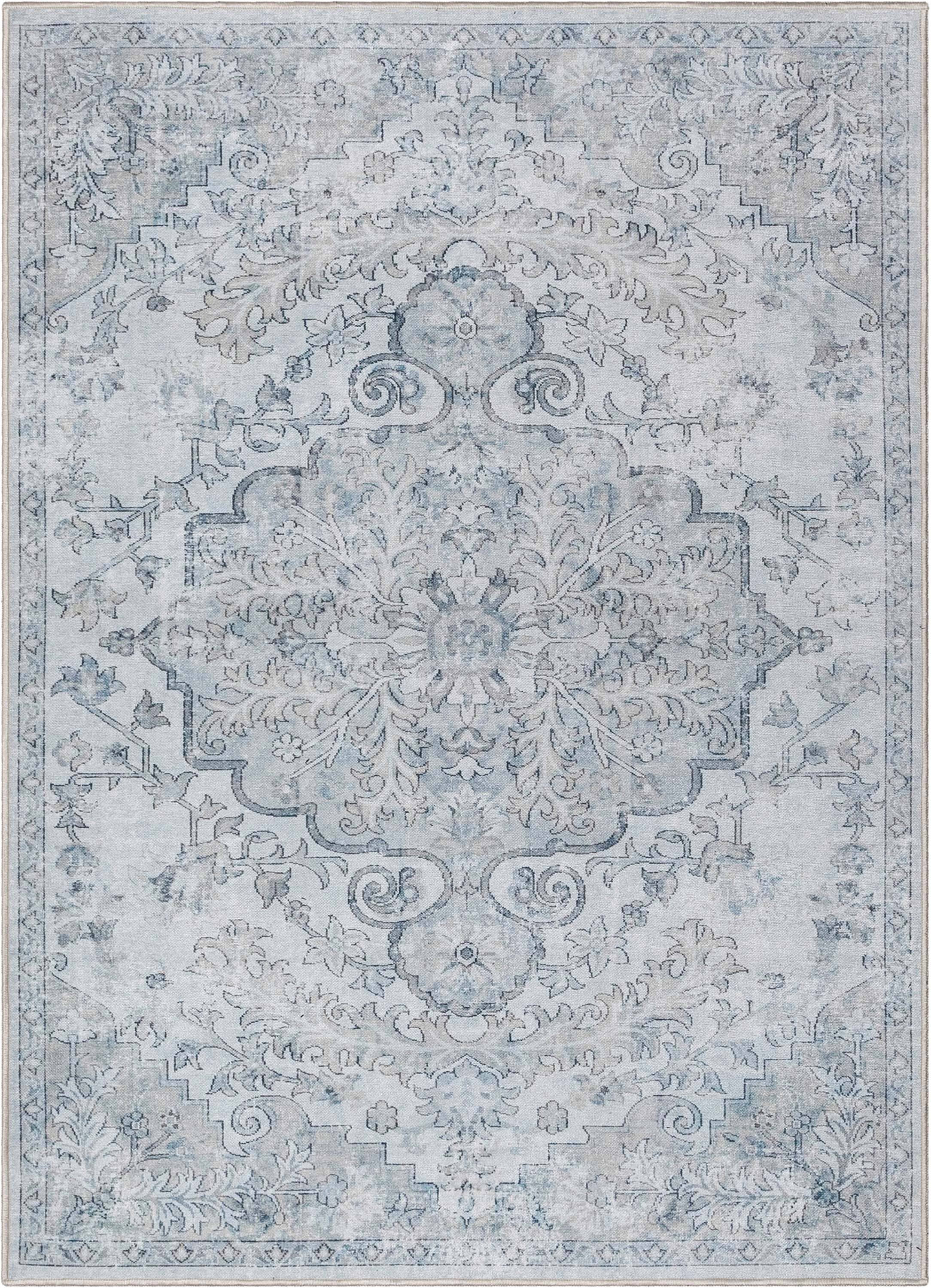 Blythe Vintage Bohemian Medallion Beige Flat-Weave Rug: 7'7" x 9'10"