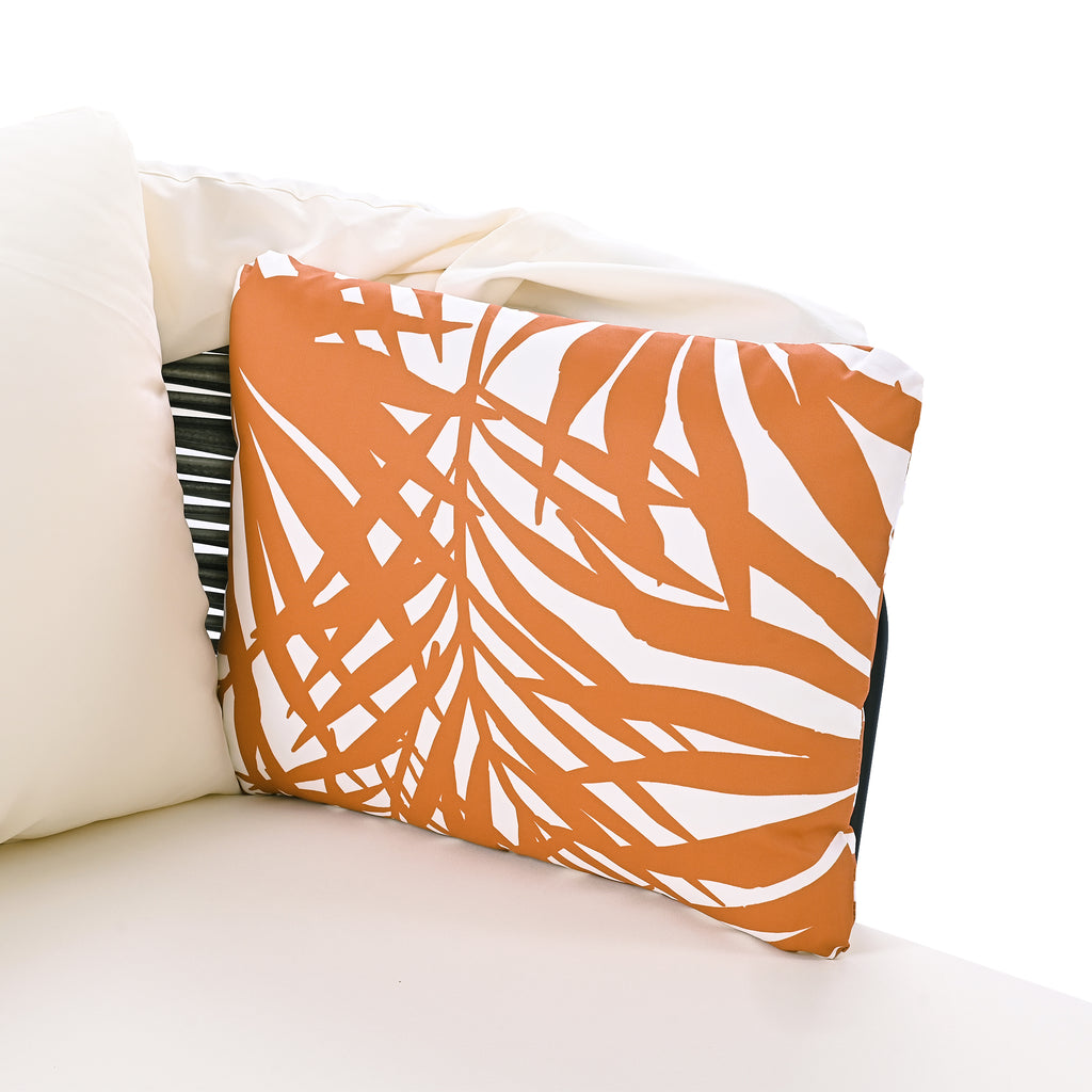 Daybed with Retractable Canopy, Outdoor Rattan PE Wicker Back Loveseat Sofa Set with Throw Pillows and Cushions for Backyard, Poolside, Garden, Beige