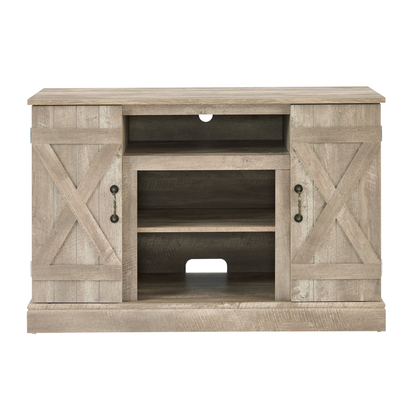 Farmhouse Classic Media TV Stand Antique Entertainment Console for TV up to 50" with Open and Closed Storage Space, Ashland Pine, 47"W*15.5"D*30.75"H