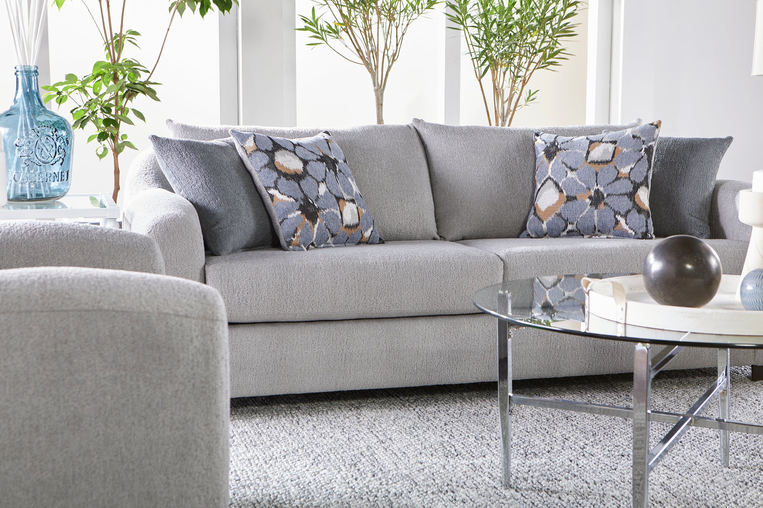 Merino Fog Sofa and Loveseat