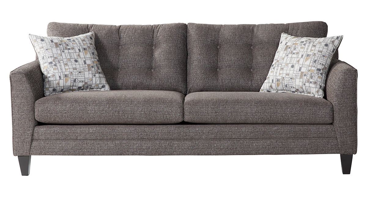 Garrett Java Tufted Sofa and Loveseat