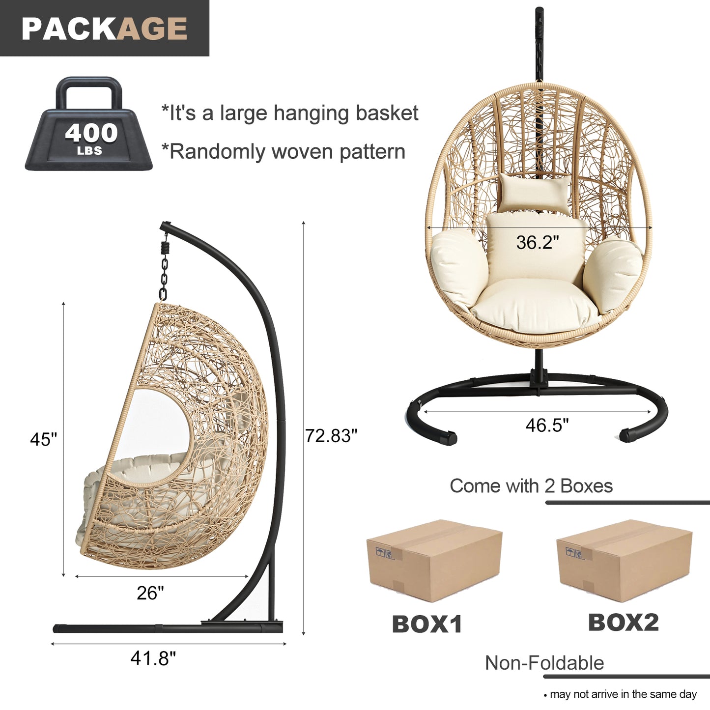 New Comming Outdoor Indoor PE wicker Swing Egg Chair Natural color