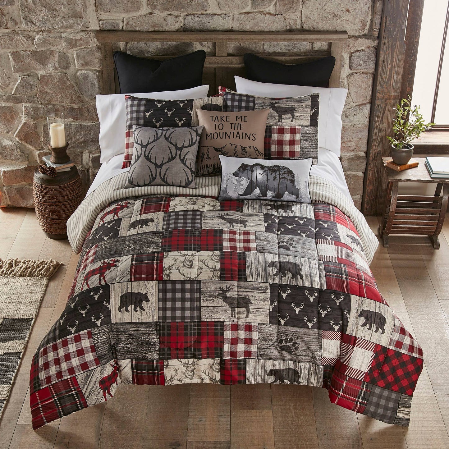 Donna Sharp Take me to the Mountains Cabin Lodge King Size 3 Pc. Bedding Collection