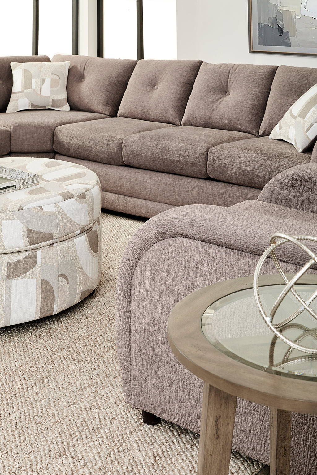 Fossil Large Wedge Sectional with Sleeper Option