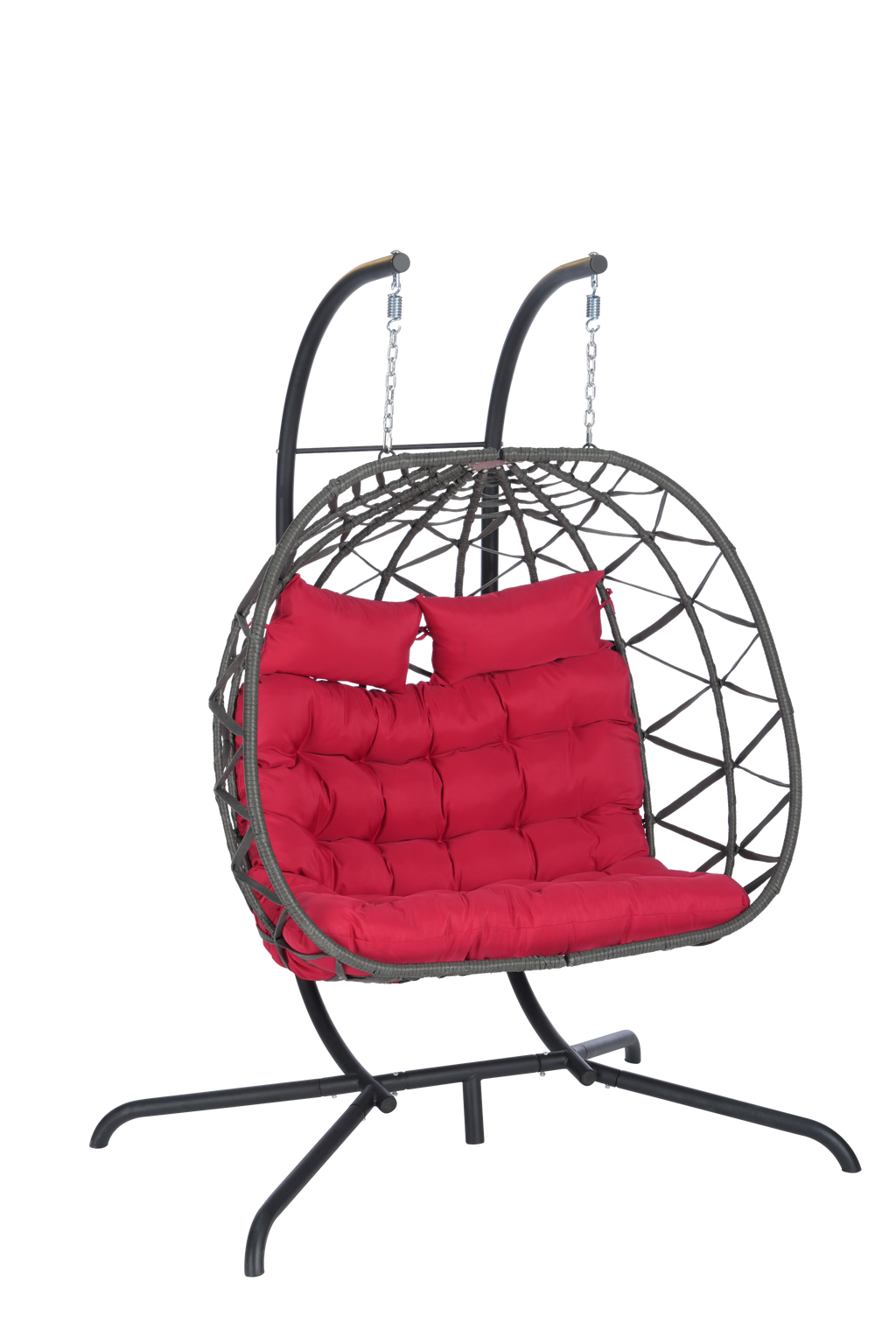 2 Person Outdoor Rattan Hanging Chair Patio Wicker Egg Chair