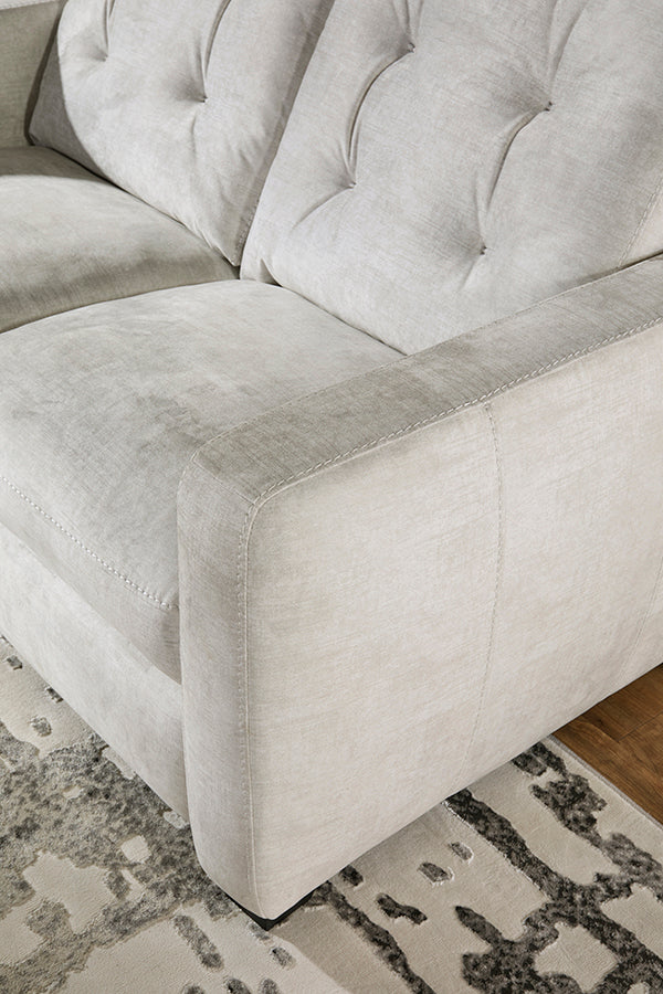 Sheath Ivory Reclining Sofa and Reclining Loveseat