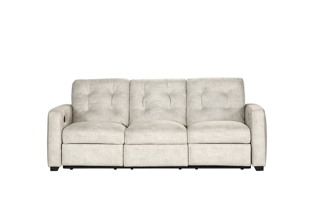 Sheath Ivory Reclining Sofa and Reclining Loveseat