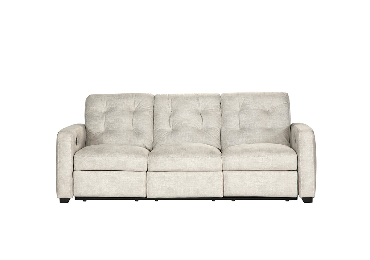 Sheath Ivory Reclining Sofa and Reclining Loveseat