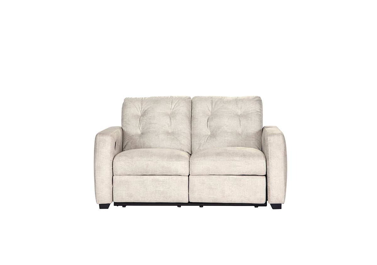 Sheath Ivory Reclining Sofa and Reclining Loveseat