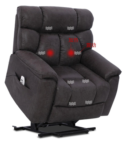 Big Man Gray Heat and Massage Power Lift Recliner